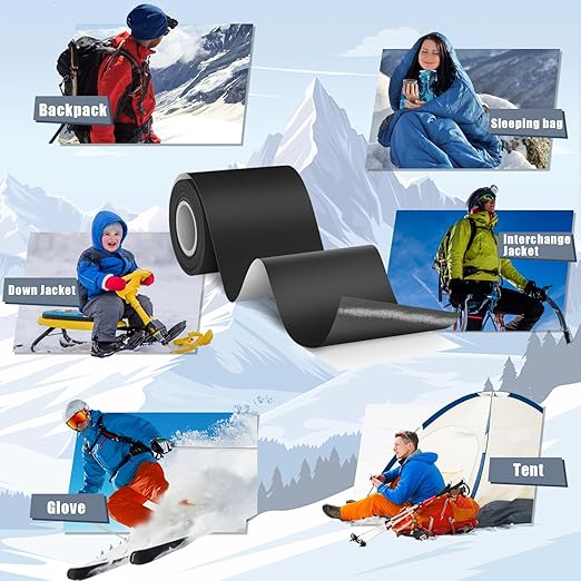 Cahomo 7.9x3.9 inch 12 PCS Nylon Repair Patch Nylon Repair Tape Self Adhesive Fabric Tapes Outdoor Camping Gear Fabric kit for Tent, Umbrella, Down Jackets, Sleeping Bag, Knapsack(Red)