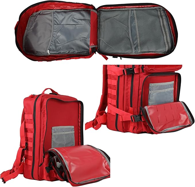 45L Military Tactical Backpack for Men & Women Bug Out Bag Assault pack Molle Daypack Hiking Trekking Rucksack(45L red)