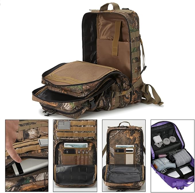 QT&QY 45L Military Tactical Backpacks Molle Army Assault Pack 3 Day Bug Out Bag Hiking Treeking Rucksack…