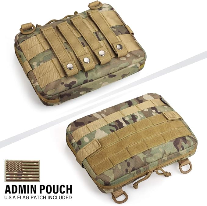 WYNEX Tactical Admin Molle Pouch, Medical EDC EMT Utility Bag Shell Design Attachment Pouches 1000D Nylon Hiking Belt Bags