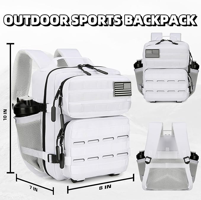 9L Mini Tactical Backpack 9L Assault Pack 9L Tactical Backpack Hiking Fitness Backpack(White)