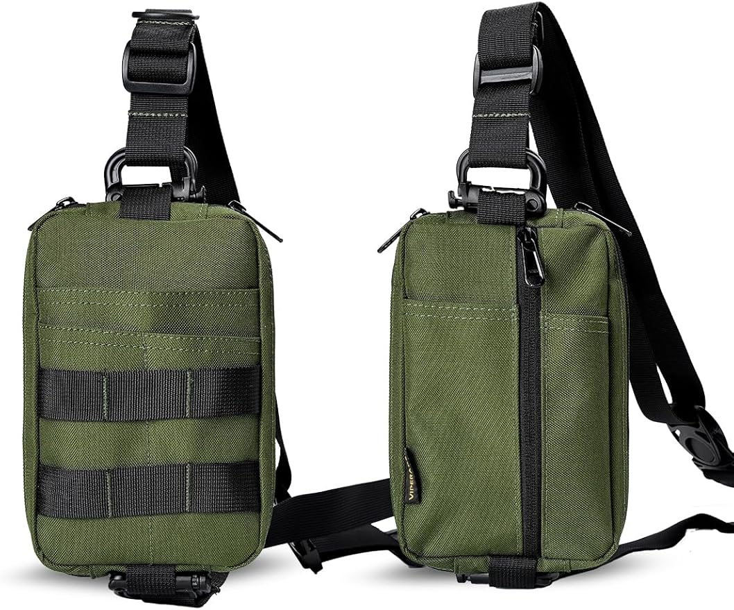 VIPERADE CHS2 Small EDC Sling Bag, Tactical Fanny Pack for Men, Molle Pouch Crossbody Backpack with Adjustable Shoulder Strap, Utility Chest Pouch Bag for Hiking/Traveling/Bush-Craft