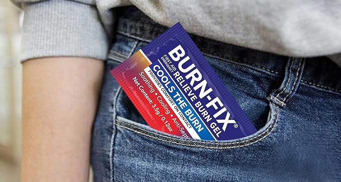 BurnFix® Hydrogel Burn Gel Packets – 3.5 g Soothing First Aid Burn Cream for Instant Cooling Relief on Minor Burns, Sunburns & Scalds │ Ideal Emergency Kit Essential (Pack of 25)