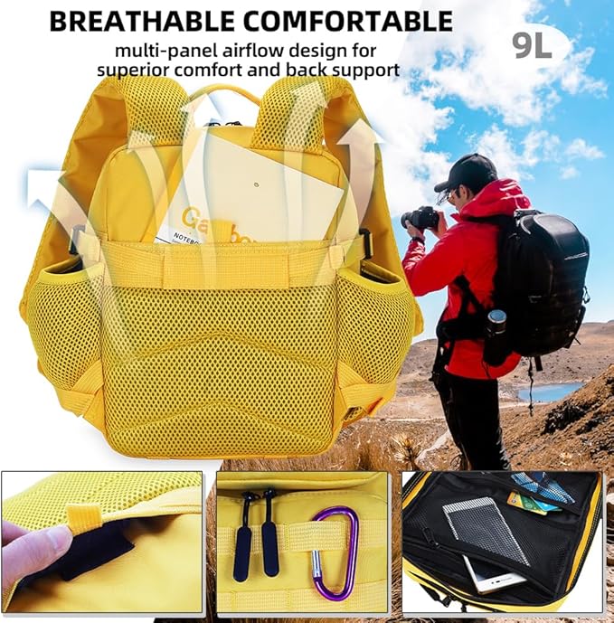 9L Mini Tactical Backpack for Men and Women, Tactical Backpack Small for Hiking, Small Tactical Bag(Yellow)