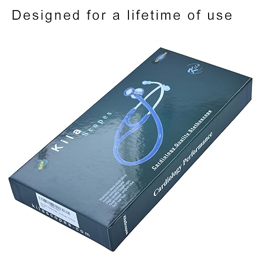 Virtuoso Dual Head Cardiology Stethoscope, Professional Quality, Classic Tube, KS-750 Sky