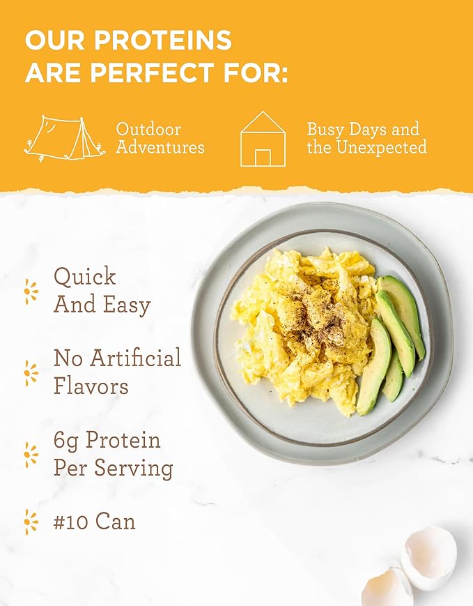 READYWISE - Simple Kitchen, Powdered Eggs, 72 Servings, Emergency Supply, Dehydrated Food, Baking Supplies, Camping Meals, Survival Food, 10 Can Egg Powder, Dehydrated Eggs Powder