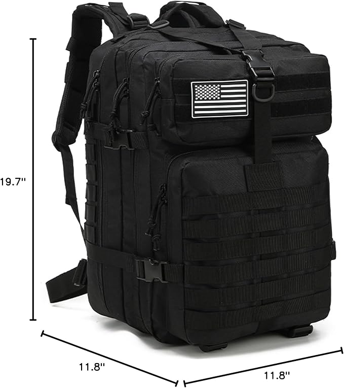 45L Military Tactical Backpack for Men & Women Bug Out Bag Assault pack Molle Daypack Hiking Trekking Rucksack(45L black)