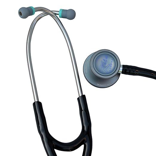 Virtuoso Dual Head Cardiology Stethoscope, Professional Quality, Classic Tube, KS-750 Black