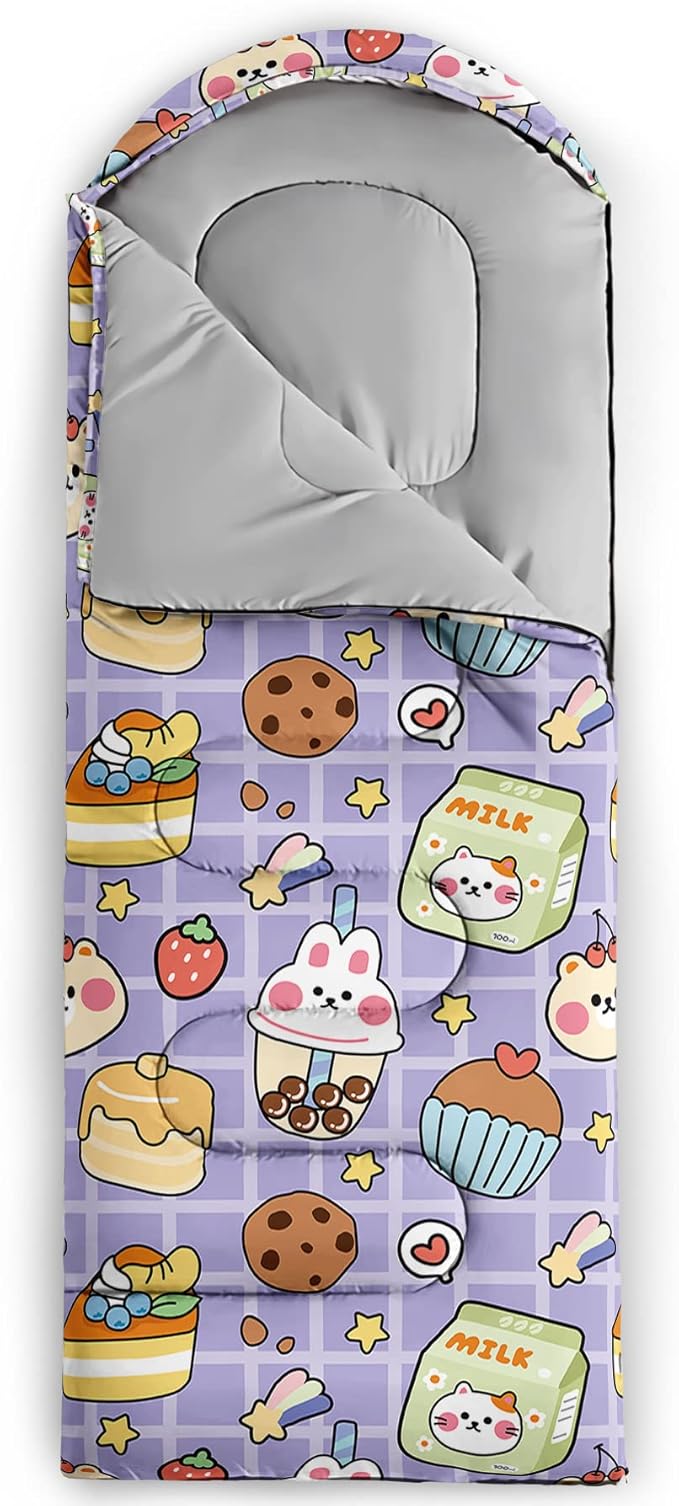 QOOMO Camping Sleeping Bags,3 Season Warm & Cool Weather,Lightweight,Waterproof Sleeping Bags for Adults & Kids,Traveling,and Outdoors,Camping Gear Equipment