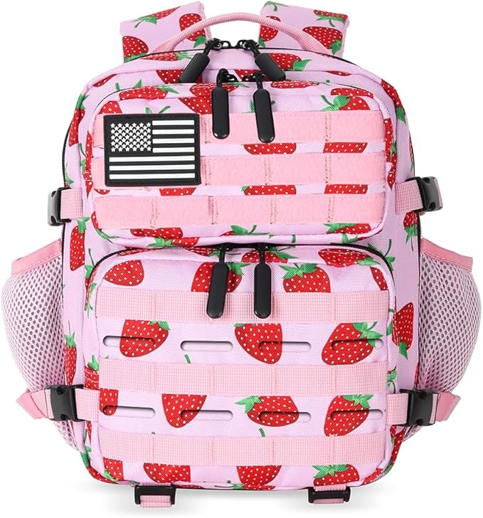9L Mini Tactical Backpack 9L Assault Pack 9L Tactical Backpack Hiking Fitness Backpack(Strawberry)