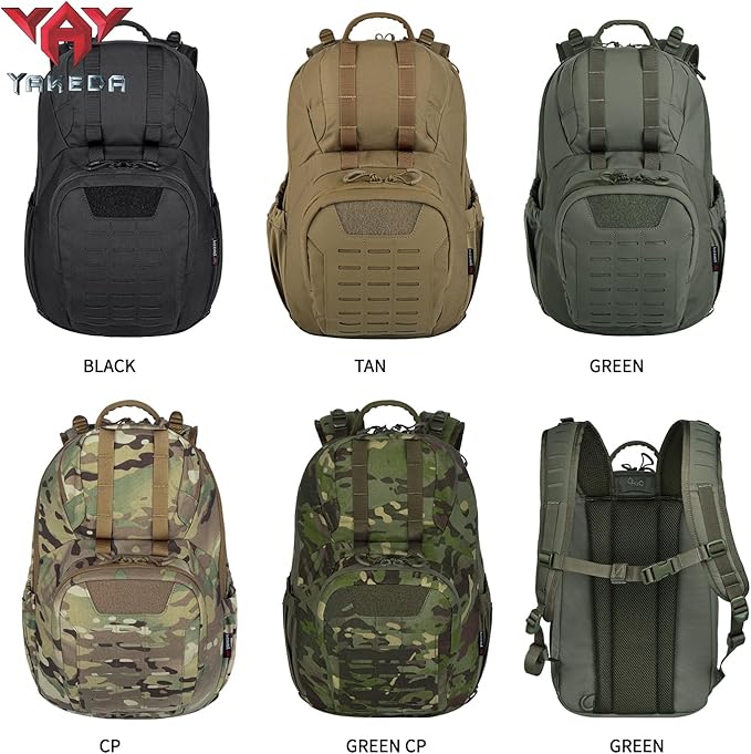 vAv YAKEDA 500D NylonTactical Military Backpack for Men,Fit 12.6-15.6 inches Laptop, Daily Bag for Hiking,hunting,running (Green Ruins)