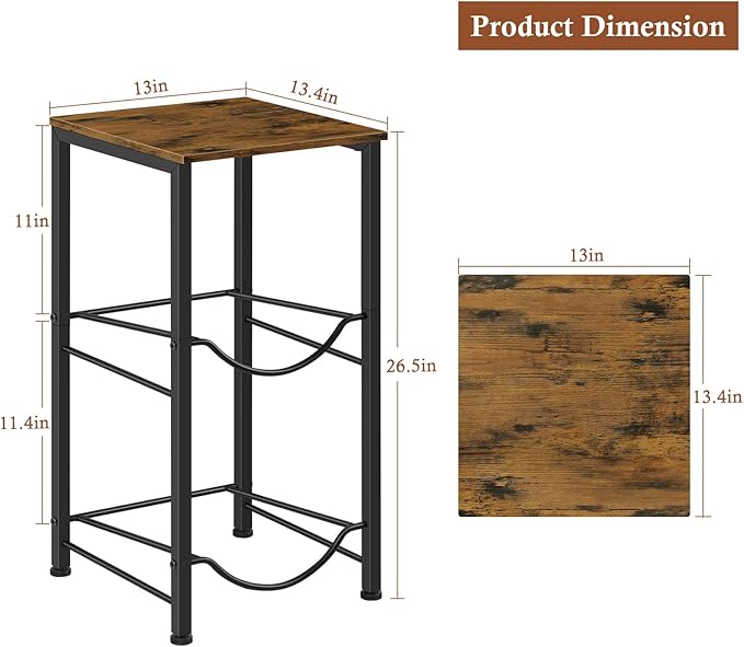 5 Gallon Water Jug Holder with Top Shelf, 2 Tier Water Dispenser Rack Stand 5 Gallon Water Bottle Storage Organizer for Kitchen, Home Office, Living Room, Rustic Brown
