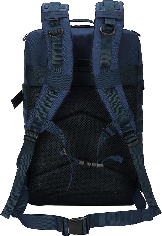 45L Military Tactical Backpack for Men & Women Bug Out Bag Assault pack Molle Daypack Hiking Trekking Rucksack(45L blue)