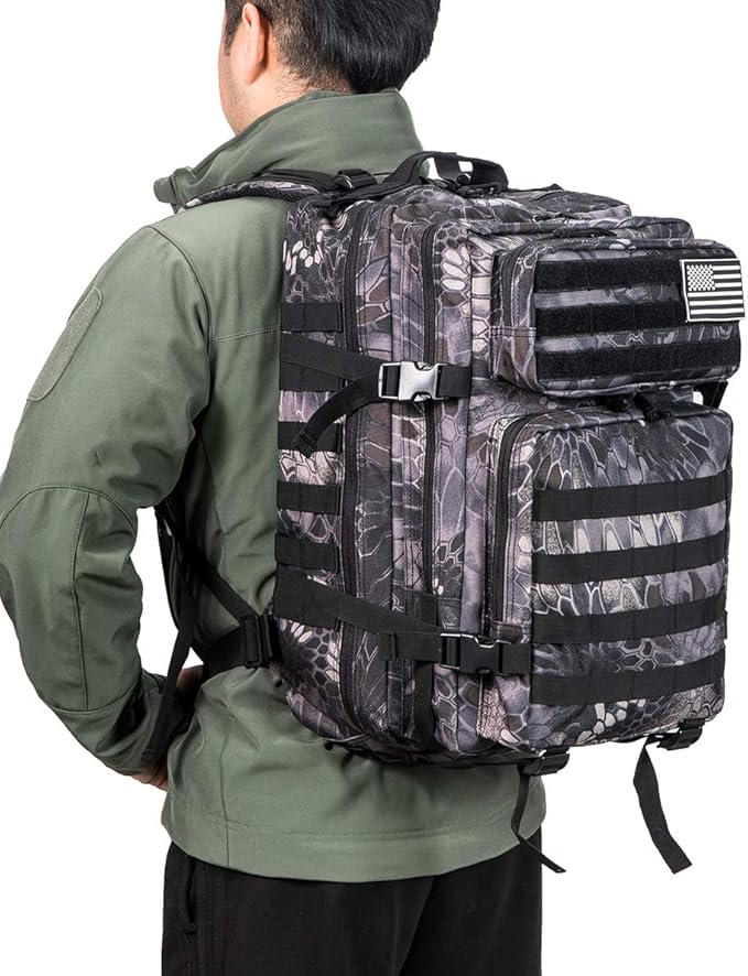 QT&QY 45L Military Tactical Backpacks Molle Army Assault Pack 3 Day Bug Out Bag Hiking Treeking Rucksack…