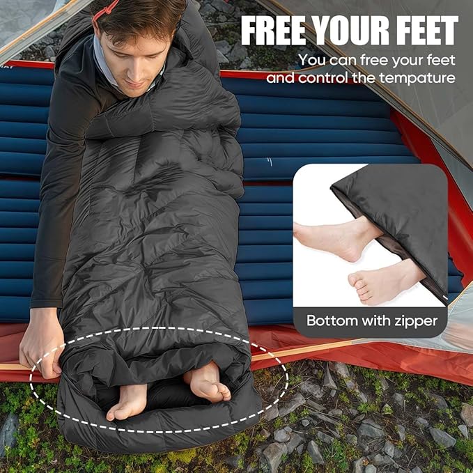 Camping Sleeping Bags for Adults Kids Waterproof Lightweight Sleeping Bag for Cold Weather or Warm Backpacking Hiking Mountaineering Indoor Outdoor Use