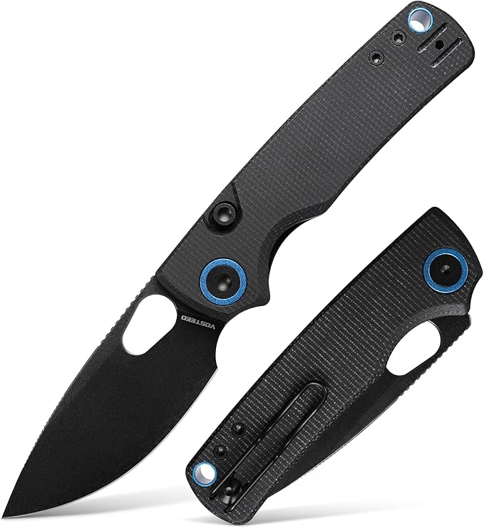 Vosteed Porcupine EDC Folding Knife, 2.99’’ 14C28N Steel Big Belly Blade, Top Liner Lock Micarta Handle - Lightweight Pocket knives for Men & Women Camping Hiking - A2601