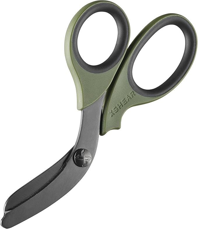 xShear® 7.5” Extreme Duty Trauma Shears - The perfect scissors for the Paramedic, EMT, Nurse or any Emergency Healthcare Provider (Olive Drab Green/Black)