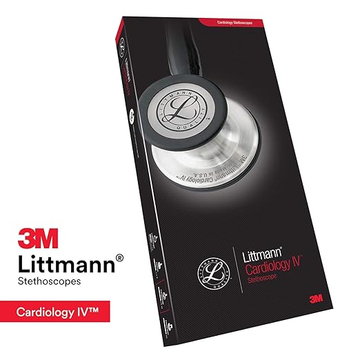 3M Littmann Cardiology IV Diagnostic Stethoscope, 6152, More Than 2X as Loud, Weighs Less, Stainless Steel Chestpiece, 27" Black Tube