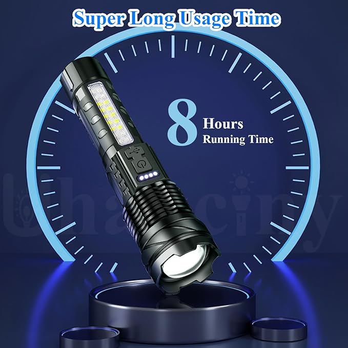 Rechargeable Flashlights 980,000L High Lumens 2 Packs, Super Bright Led Tactical Flashlight Battery Powered Handheld Flash Light with 7 Light Modes, USB C, Waterproof, Zoomable
