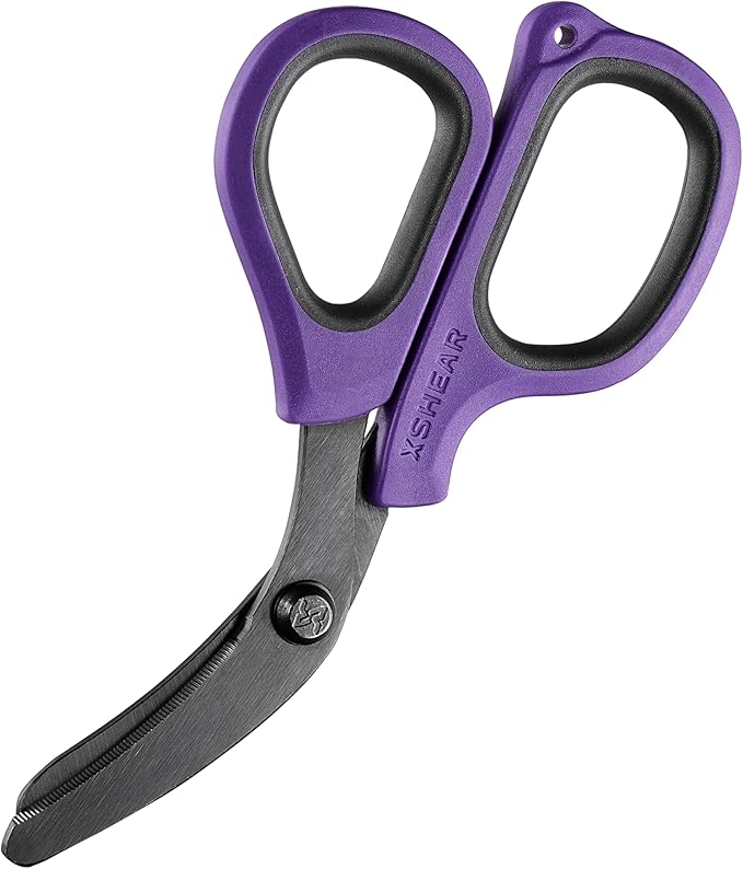 Mini 6" Trauma and Nurse's Shear. Razor sharp and compact scissors, perfect for EMTs, doctors, ICU, wound care and bandages (Purple)