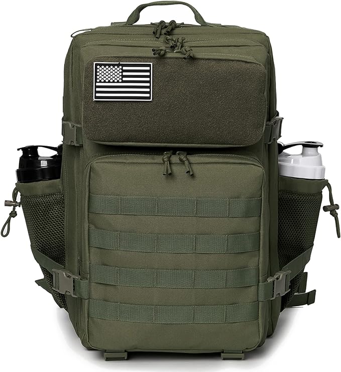 QT&QY 25L/45L Military Tactical Backpack For Men Molle Daypack 3 Day Bug Out Bag Hiking Rucksack With Bottle Holder