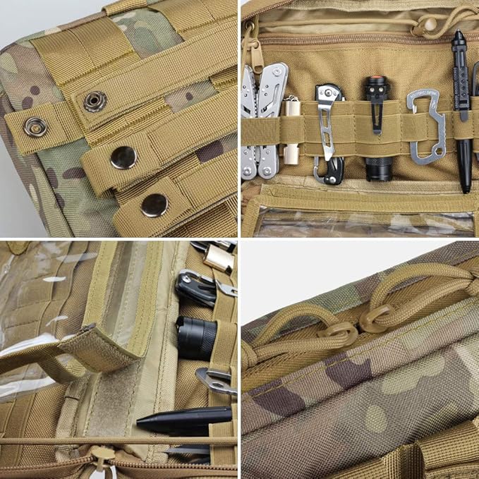 WYNEX Tactical Admin Molle Pouch, Medical EDC EMT Utility Bag Shell Design Attachment Pouches 1000D Nylon Hiking Belt Bags