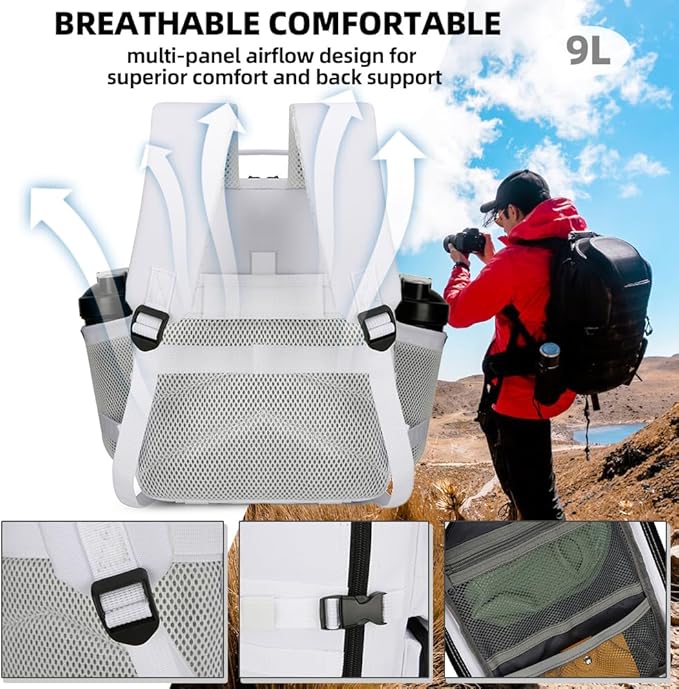 9L Mini Tactical Backpack for Men and Women, Tactical Backpack Small for Hiking, Small Tactical Bag(White)
