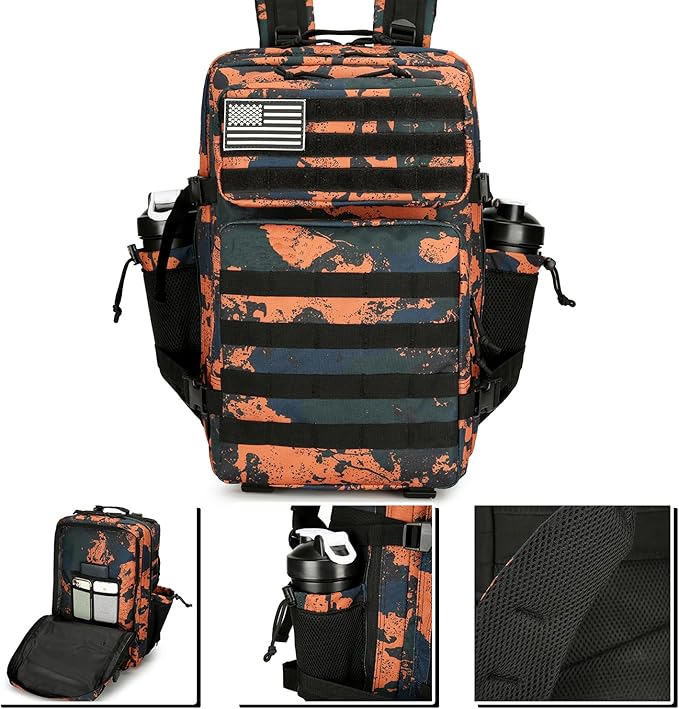 45L Tactical Assault Backpack 3 day assault pack with Molle Waterproof backpack Rucksack for Tactical Backpacks (Mars Camo)