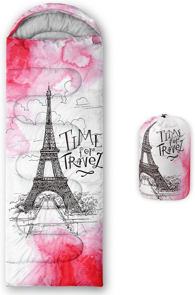 QOOMO Camping Sleeping Bags,3 Season Warm & Cool Weather,Lightweight,Waterproof Sleeping Bags for Adults & Kids,Traveling,and Outdoors,Camping Gear Equipment