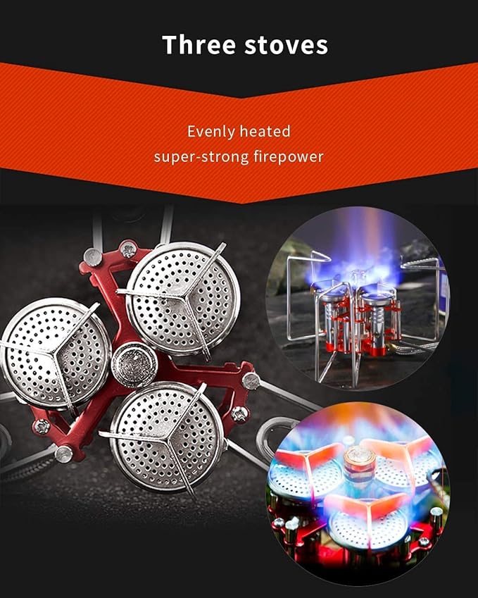 Bulin Camping Stove Burner 3500W/3800W/5800W/6800W/18000W Adjustable Ultralight Backpacking Stove Windproof Camp Portable Propane Stove for Camping Hiking Backpack Outdoor