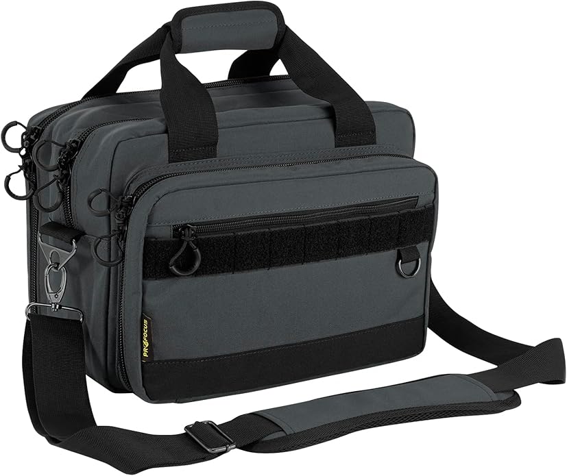 Range Bag Pistol Handgun Bag Gun Carrying Case for Handguns and Ammo with Lockable Zippers