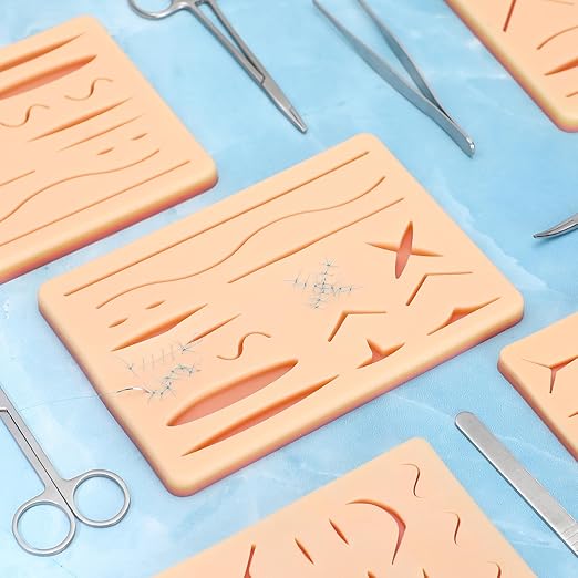 6 Pcs Suture Practice Pads Suture Pad Kit with Wounds Hard to Rip Tear or Break for Medical Vet Students Veterinarian Nurses Training Practice