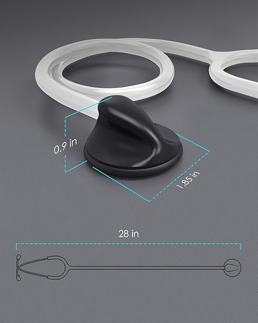 Single Head Stethoscope for Doctors/Nurses/Nursing School Students, Medical and Home Use with Accessories Name Tag, FSA HSA Eligible (White Tube, with EVA Case)
