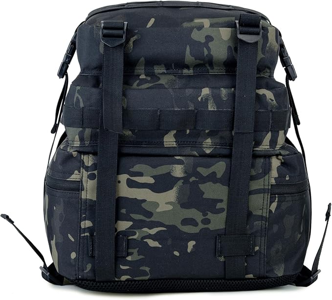 45L Military Tactical Backpack for Men & Women Bug Out Bag Assault pack Molle Daypack Hiking Trekking Rucksack(Black-cp)
