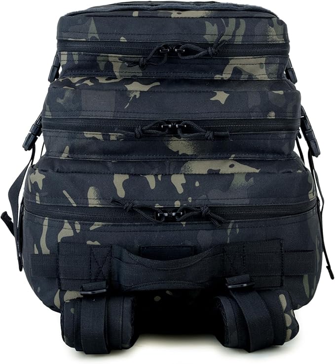45L Military Tactical Backpack for Men & Women Bug Out Bag Assault pack Molle Daypack Hiking Trekking Rucksack(Black-cp)