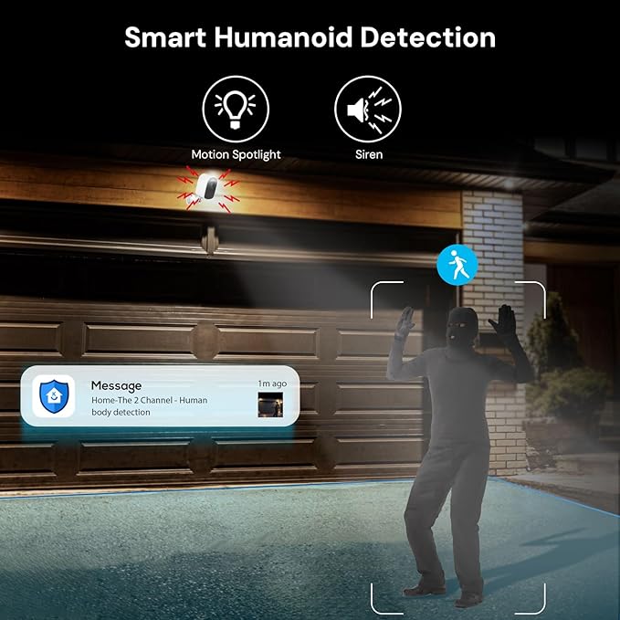 2K Solar Security Cameras Wireless Outdoor, WiFi6 Solar Security Camera for Outside Wireless, Color Night Vision, 2.4/5GHz WiFi, IP66 Weatherproof, Compatible with Alexa, No Monthly Fees
