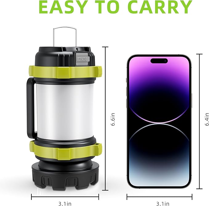 Camping Lantern Rechargeable, Alpswolf Led Lantern Camping Flashlight with 4000 Capacity, 6 Modes, IPX4 Waterproof, Portable Rechargeable Lanterns for Power Outage, Hiking Hurricane Outdoor