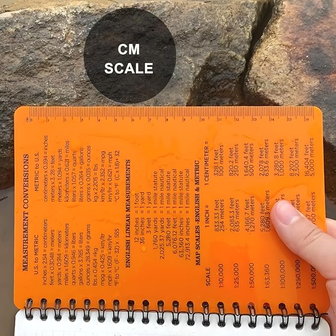 2PCS Waterproof Spiral Notebooks with Stone Paper and Hard Cover, 100 Pages Per Weatherproof Notepad A6 for Outdoor Field, Grid Pattern (4.8"x7", Orange)