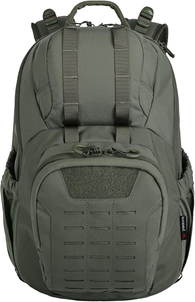 vAv YAKEDA 500D NylonTactical Military Backpack for Men,Fit 12.6-15.6 inches Laptop, Daily Bag for Hiking,hunting,running (Green)