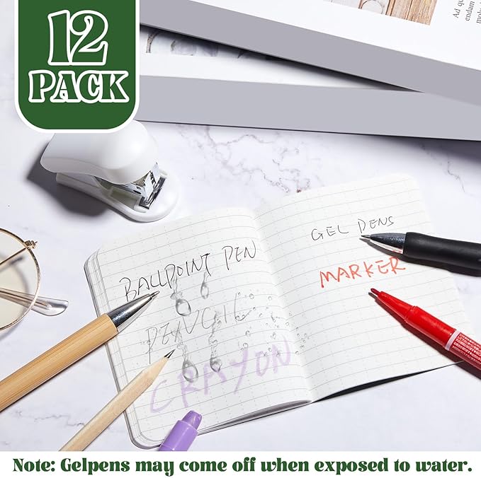 12 Pcs Black Waterproof Pocket Notebook 3.2" x 4" Field Notebook All Weather Notepad Small Rain Waterproof Notepad for Memo Travel Outdoor Tactical Activities Write, 32 Sheet, 64 Page