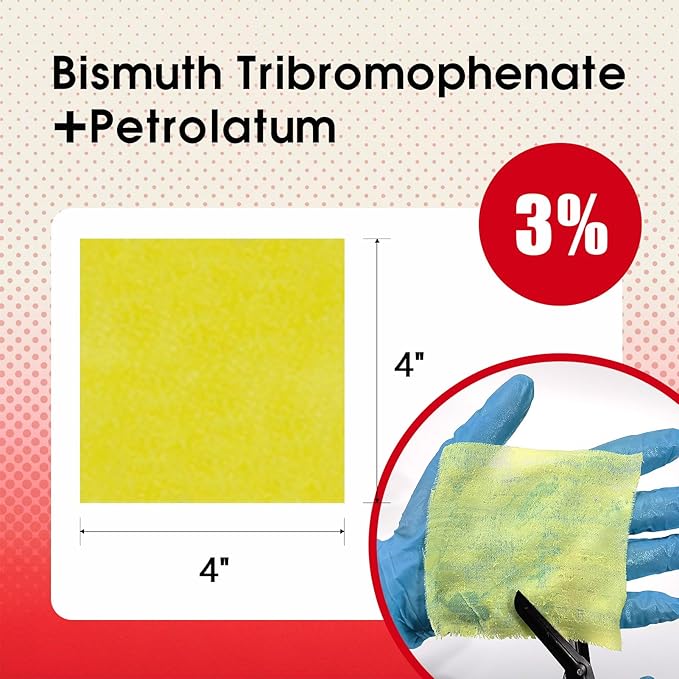 Xeroform Petrolatum Dressing 4"x4", 25 PCS Non-Adherent Gauze for Low Exudating Wounds, Fine Mesh Gauze Pads for Burns, Abrasions, Lacerations, Skin Grafts and Surgical Incisions