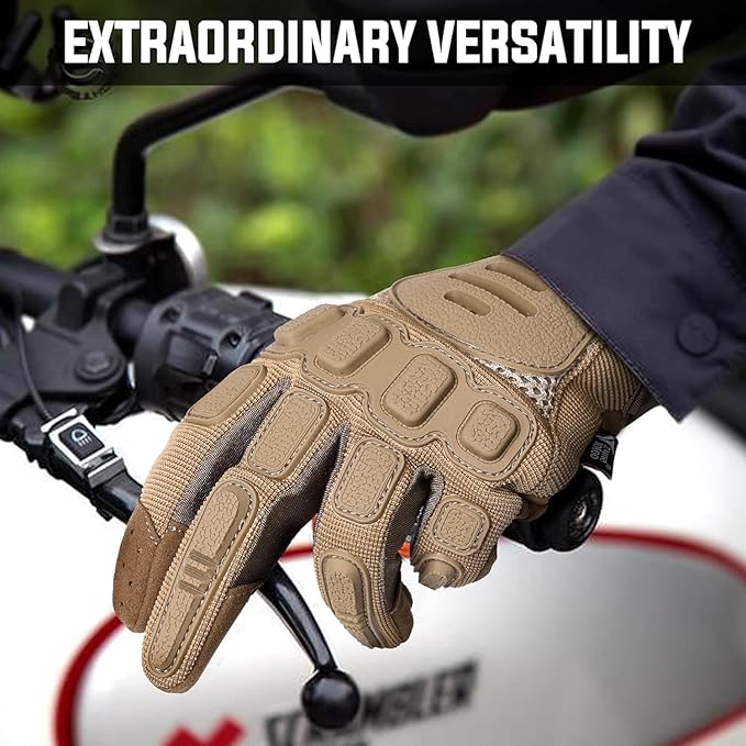 ZUNE LOTOO Touchscreen Tactical Gloves Men with TPR Finger Impact Protection & Palm Padded for Motorcycle Airsoft Paintball Range Work
