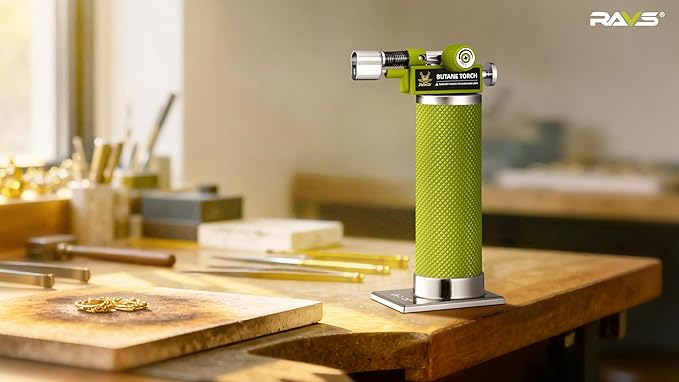 RAVS Butane Torch Lighter, DUAL Flame Mode Kitchen Torch Cooking Torches, Creme Brulee Torch lighters butane refillable, Mini Torch Micro Torch for Welding, Soldering Torch, Butane is Not Included