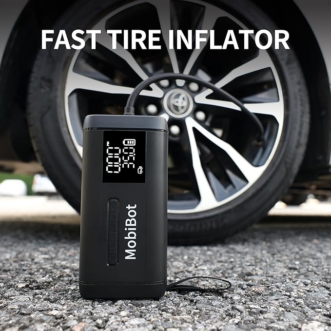 4-in-1 Dual Cylinder tire inflator with Jump Starter,4000A Portable Car Battery Charger up to 8.0L Engine,160 PSI Dual Power Car Air Pump Cordless Air Compressor,20000 mAh PD 65W Powerbank
