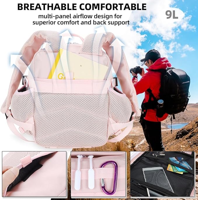 9L Mini Tactical Backpack for Men and Women, Tactical Backpack Small for Hiking, Small Tactical Bag(Pink)