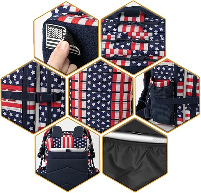 QT&QY 25L/45L Military Tactical Backpack For Men Molle Daypack 3 Day Bug Out Bag Hiking Rucksack With Bottle Holder