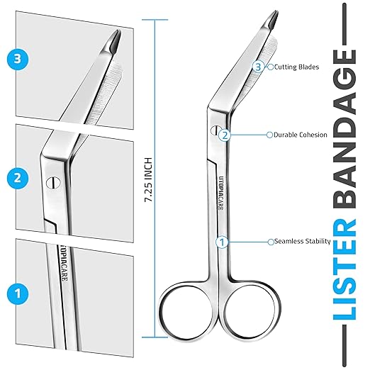 Utopia Care Bandage Scissors, 7.5 Inch Stainless Steel Shears for First Aid and Professional Use – Silver