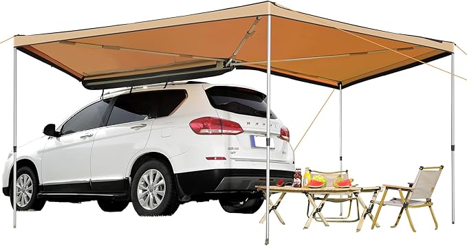 VEVOR 270 Degree Vehicle Overland Awning, Free Standing, Driver Side Waterproof Car Shelter, UV50+ Vehicle Awning for SUV Truck Van -Ultimate Sun Protection 270LTE