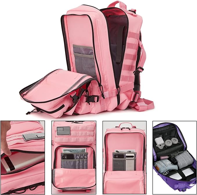 QT&QY 45L Military Tactical Backpacks Molle Army Assault Pack 3 Day Bug Out Bag Hiking Treeking Rucksack…