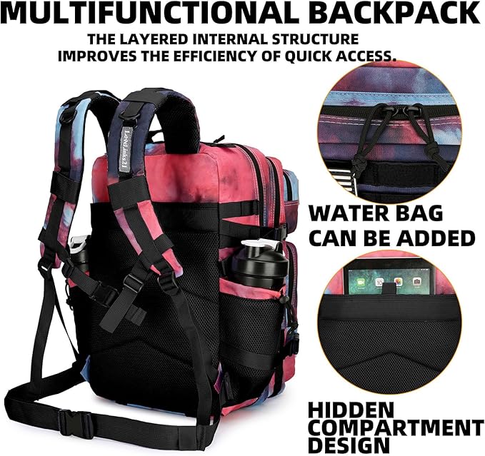 25L Tactical Backpack Military Tactical Backpack for Men and Women Small Assault Pack Outdoor Travel Hiking Camping Rucksack with Molle Webbing (Nebula Camo)